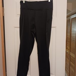 ClimateRight by Cuddl Duds Womens Black Fleece Lined High Rise Leggings Medium M